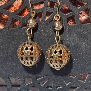 Brass colored dangle earrings